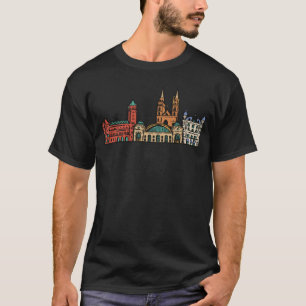 Skyline Silhouette Kontur Basel Schweiz T-Shirt