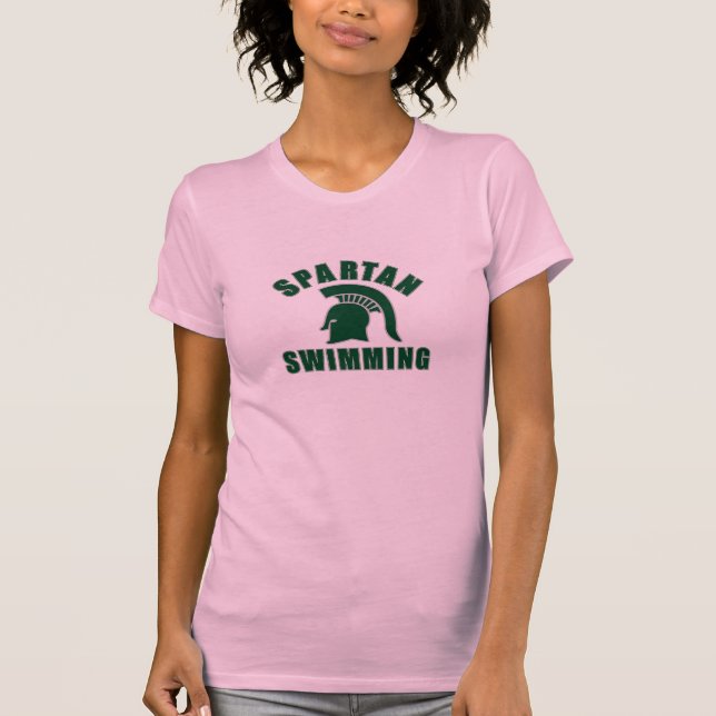 Skyline-spartanischer Schwimmen-T - Shirt (Vorderseite)