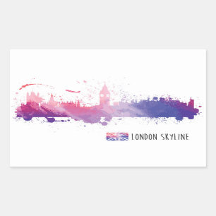 Skyline-Spritzen Londons England Rechteckiger Aufkleber