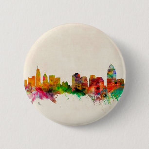 Skyline-Stadtbild Cincinnatis Ohio Button