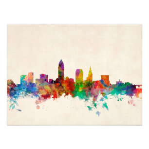 Skyline-Stadtbild Clevelands Ohio Fotodruck