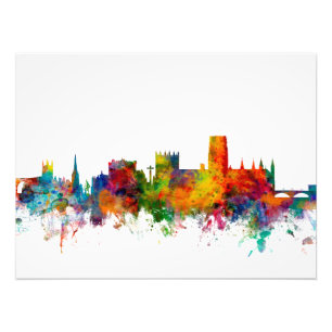 Skyline-Stadtbild Durhams England Fotodruck