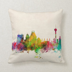 Skyline-Stadtbild San Antonio Texas Kissen