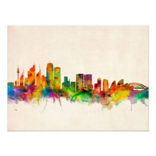 Skyline-Stadtbild Sydneys Australien Fotodruck
