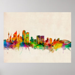 Skyline-Stadtbild Sydneys Australien Poster