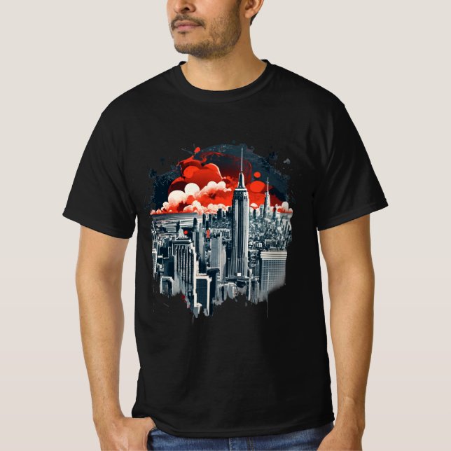 Skyline T - Shirt Design in New York City Manhatta (Vorderseite)