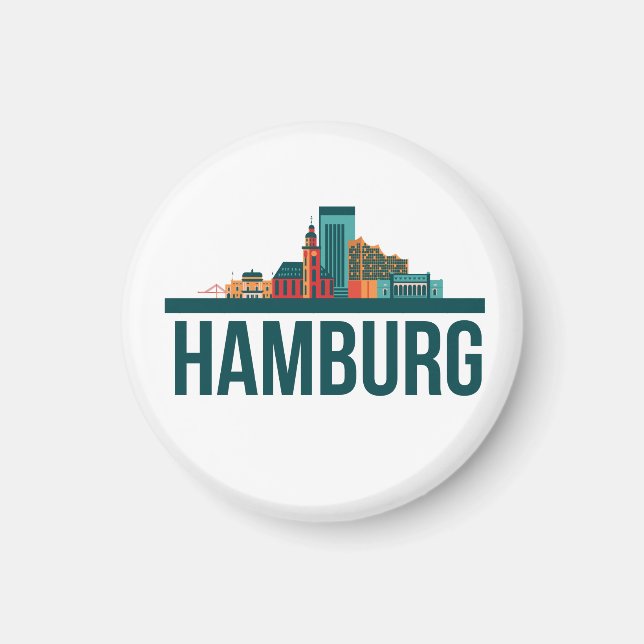 Skyline-T - Shirt Hamburg Magnet (Vorne)