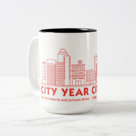 Skyline-Tasse des Jahres Zweifarbige Tasse