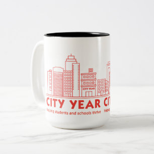 Skyline-Tasse des Jahres Zweifarbige Tasse