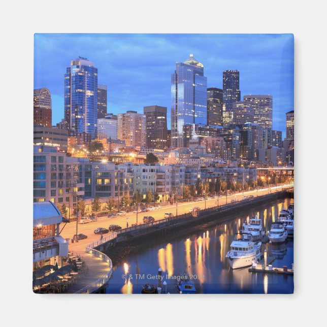 Skyline und Hafen von Seattle, Staat von Washingto Magnet (Vorne)