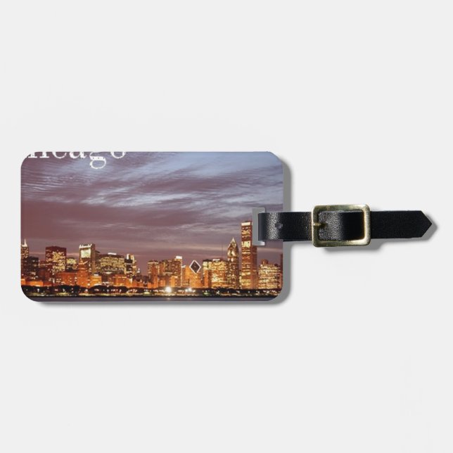 Skyline USA Chicago (fügen Sie) hinzu (St.K) Gepäckanhänger (Vorderseite horizontal)