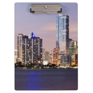 Skyline USA, Florida, Miami an Dämmerung 2 Klemmbrett