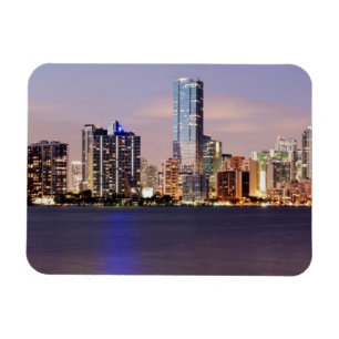 Skyline USA, Florida, Miami an Dämmerung 2 Magnet