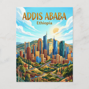 Skyline von Addis Abeba Äthiopien Postkarte