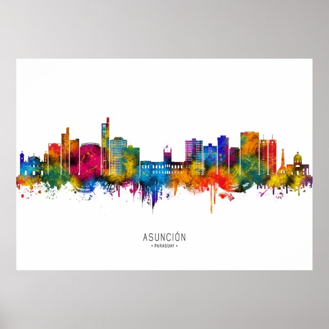Skyline von Asunción Paraguay Poster (Vorne)
