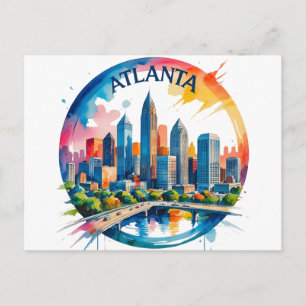 Skyline von Atlanta Georgia Postkarte