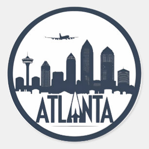 Skyline von Atlanta Georgia Runder Aufkleber