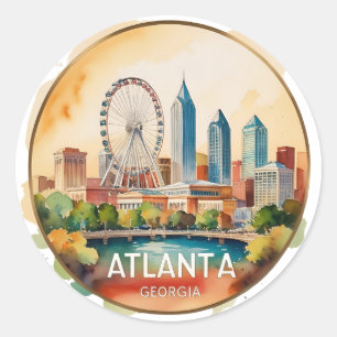 Skyline von Atlanta Georgia Runder Aufkleber