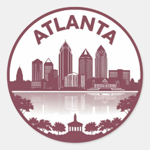 Skyline von Atlanta Georgia Runder Aufkleber
