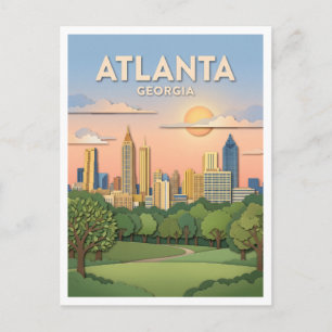Skyline von Atlanta vom Piedmont Park Georgia Postkarte