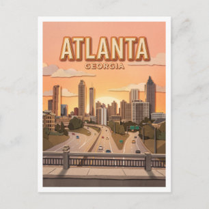 Skyline von Atlanta von der Jackson Street Bridge  Postkarte