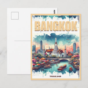 Skyline von Bangkok - Thailand Reisegeschenke Postkarte