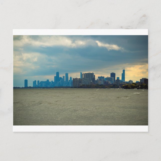 Skyline von Chicago. Postkarte (Vorderseite)