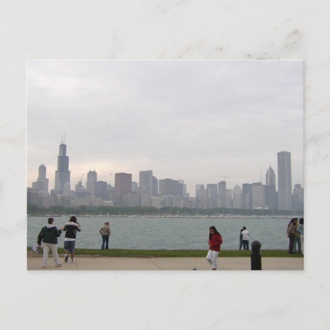 Skyline von Chicago Postkarte (Vorderseite)