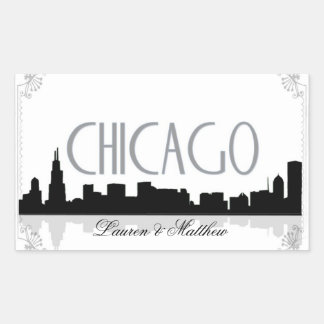 Skyline von Chicago Rechteckiger Aufkleber