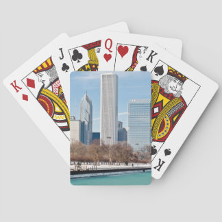 Skyline von Chicago über den gefrorenen Lake Michi Spielkarten