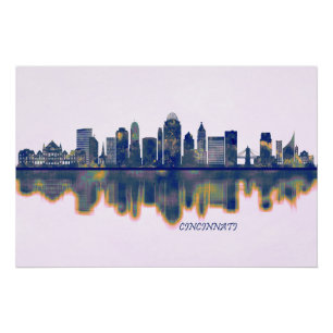 Skyline von Cincinnati Poster