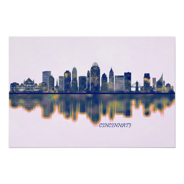 Skyline von Cincinnati Poster (Vorderseite)