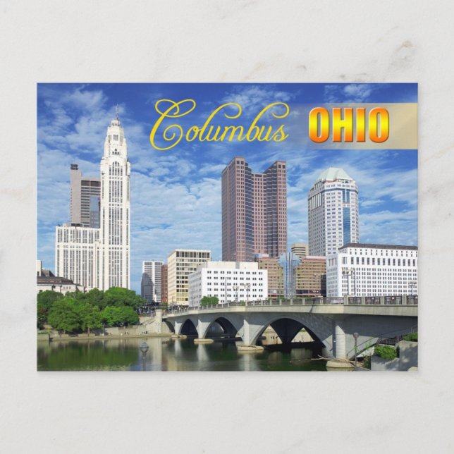 Skyline von Columbus, Ohio Postkarte (Vorderseite)