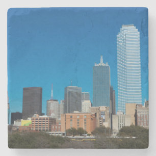 Skyline von Dallas Texas bei Sonnenuntergang Steinuntersetzer