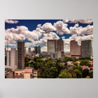 Skyline von den Hotels in Polanco Mexico City