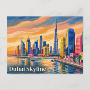 Skyline von Dubai Vereinigte Arabische Emirate Postkarte