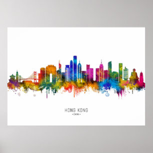 Skyline von Hongkong China Poster