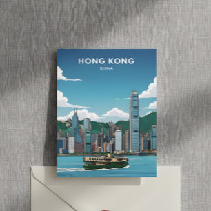 Skyline von Hongkong Postkarte