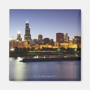 Skyline von im Stadtzentrum gelegenem Chicago an Magnet