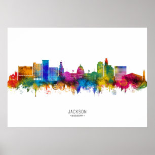 Skyline von Jackson, Mississippi Poster
