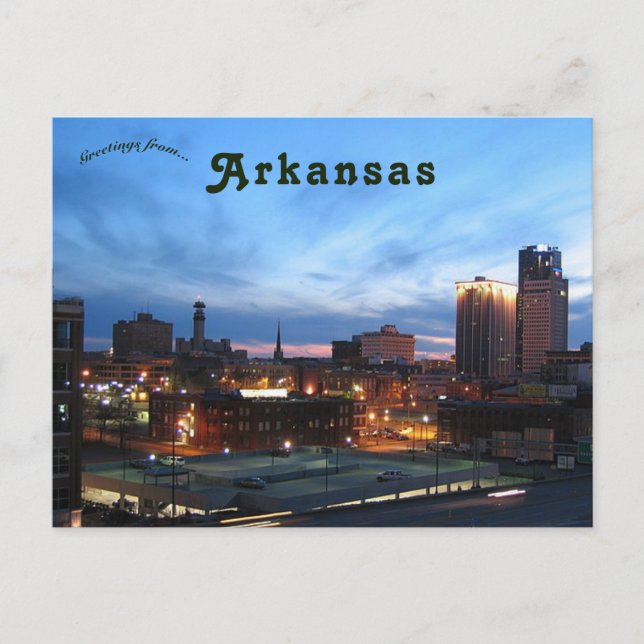 Skyline von Little Rock Arkansas Postkarte (Vorderseite)