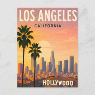 Skyline von Los Angeles und Hollywood Hills Postkarte