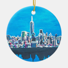 Skyline von Manhattan New York City mit Keramikornament