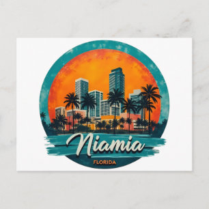 Skyline von Miami City Florida Postkarte