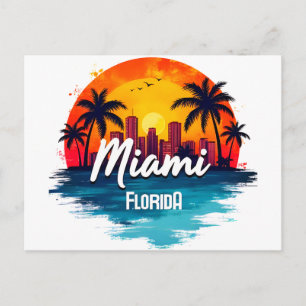 Skyline von Miami City Florida Postkarte