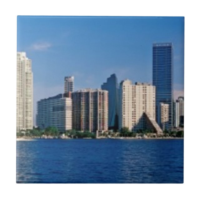 Skyline von Miami, Florida Fliese (Vorderseite)