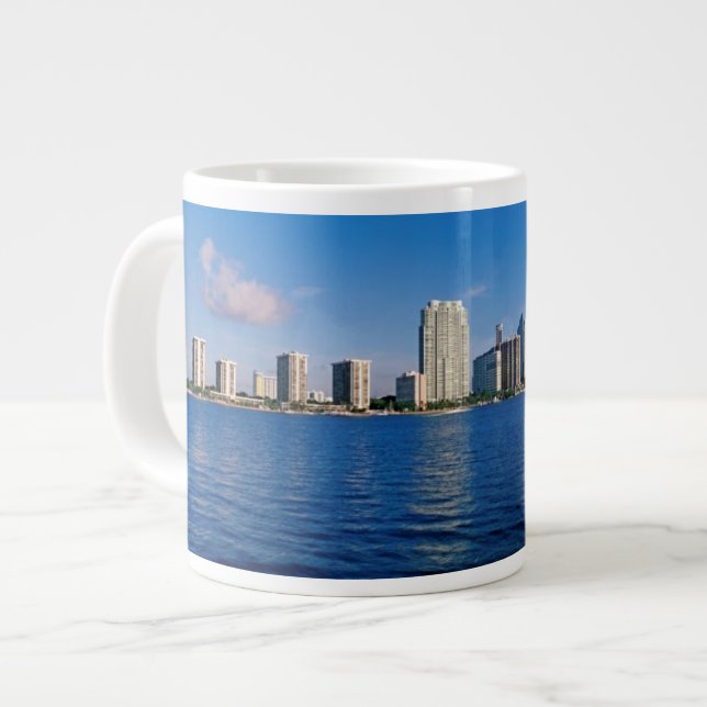 Skyline von Miami, Florida Jumbo-Tasse (Vorderseite Links)