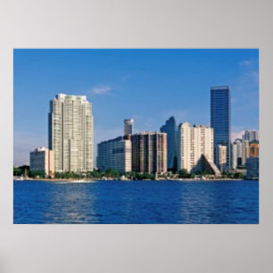 Skyline von Miami, Florida Poster