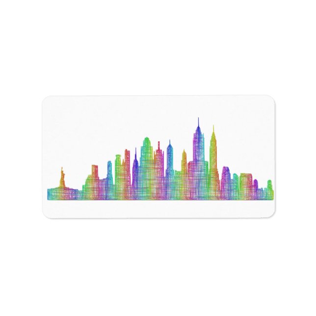Skyline von New York City Adressaufkleber (Vorne)
