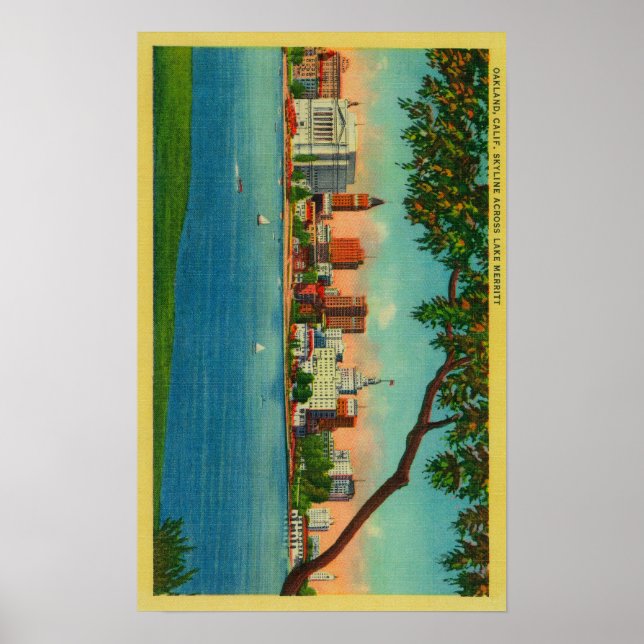 Skyline von Oakland über Merritt Poster (Vorne)